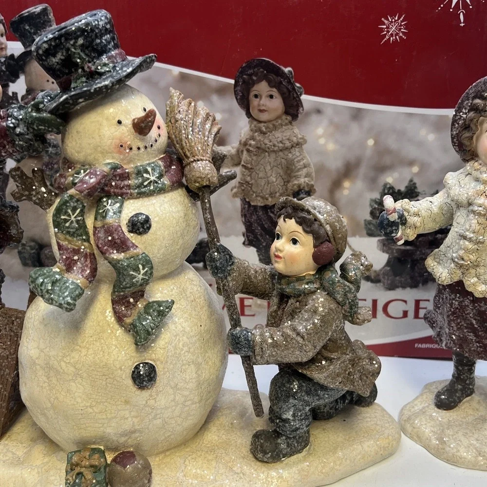 Kirkland Signature 4pc Kids and Snowman Scene #862008 Decorative Christmas Decor